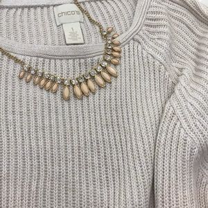 Beige quarter sleeve Sweater